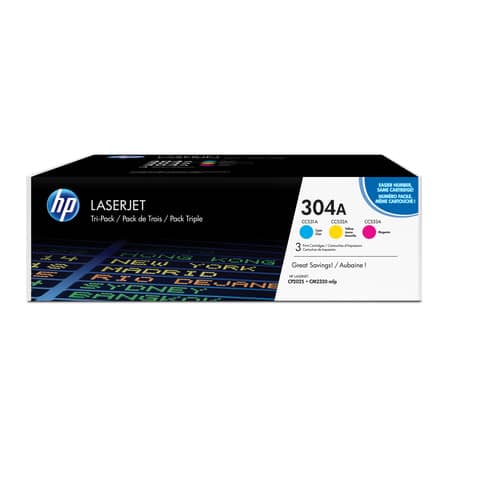 Toner 304A HP ciano+magenta+giallo  Conf. 3 - CF372AM